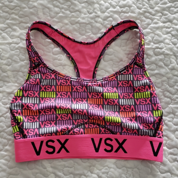 VSX Pink and Neon Patterned Sports Bra - Picture 2 of 5